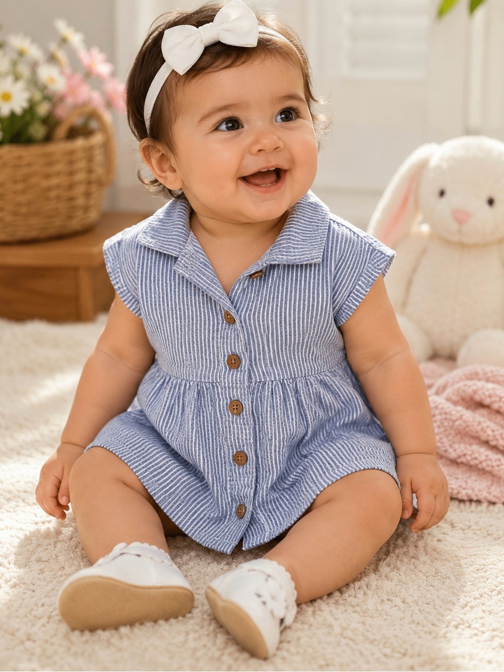 Little Planet by Carter’s Baby Girl Organic Cotton Striped Dress 6M